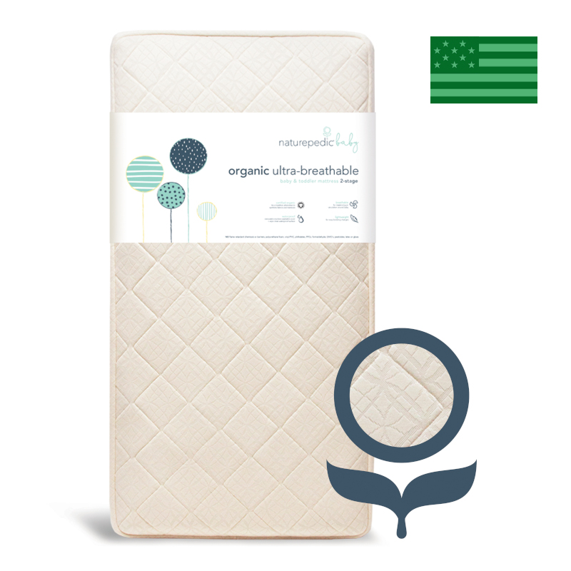 Naturepedic Organic Breathable Ultra 2 Stage Crib Mattress - Waterproof