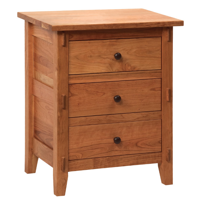 Made in USA Amish Banyan 3 Drawer Nightstand Solid Wood American Eco
